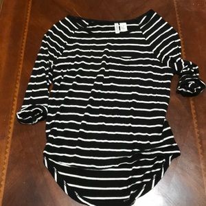 Divided H & M Black & White Striped T-Shirt